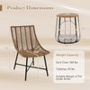 Brown rattan chair from a 3-piece outdoor furniture set, featuring an ergonomic design and sturdy metal frame for patio.
