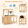 3-piece outdoor kitchen set featuring a mud kitchen, BBQ grill, and pizza oven made of solid fir wood for kids aged 3+.