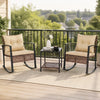 3-Piece Outdoor Rocking Chair Set-Brown - Gallery View 1 of 10