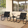 3 Piece Outdoor Rocking Bistro Set Porch Rocker Chairs-Black - Gallery View 1 of 10