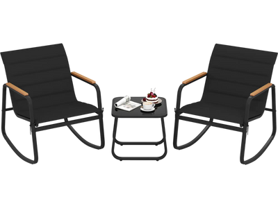 Costway 3-Piece Outdoor Rocking Bistro Set Porch Chairs 80330535 New
