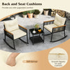 Close-up of the soft sponge-filled back cushion with smooth zipper, enhancing comfort for the outdoor rocking chair.