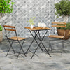 3 Piece Patio Acacia Wood Bistro Set with Slatted Seat and Tabletop-Brown - Gallery View 1 of 10