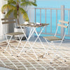 3-piece patio bistro set featuring gray acacia wood tabletop and slatted chairs, perfect for outdoor relaxation.