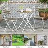 Three-piece gray patio bistro set featuring acacia wood slatted seats and tabletop, ideal for indoor and outdoor use.