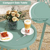 Compact side table with concave rounded tabletop in green, perfect for outdoor patio or indoor use.