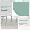 Close-up of the green PP tabletop with sturdy metal legs, ideal for outdoor patio use and lasting durability.