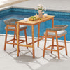 3 Pieces Patio Counter Height Bar Set with 2 Cushioned Barstools - Gallery View 1 of 8