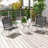 3-piece patio folding chair set with metal frame and tempered glass table, perfect for backyard or poolside relaxation.