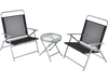 3 Pieces Patio Folding Chair Set Outdoor Metal Conversation Set