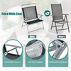 Extra wide 22.5" seat patio folding chair with comfortable armrests and anti-slip footpads for outdoor relaxation.