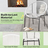 White Acapulco chair with high-grade PE rattan and sturdy metal pipes, perfect for outdoor patio relaxation.