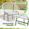 White Acapulco chair with ergonomic backrest and reinforced crossbars, perfect for outdoor patio relaxation.