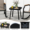 Tempered glass coffee table with sturdy metal frame and rounded corners, perfect for patio relaxation and outdoor use.