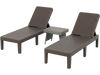 3-Piece Patio Set with 2 Adjustable Lounger Chairs and Rattan Side Table