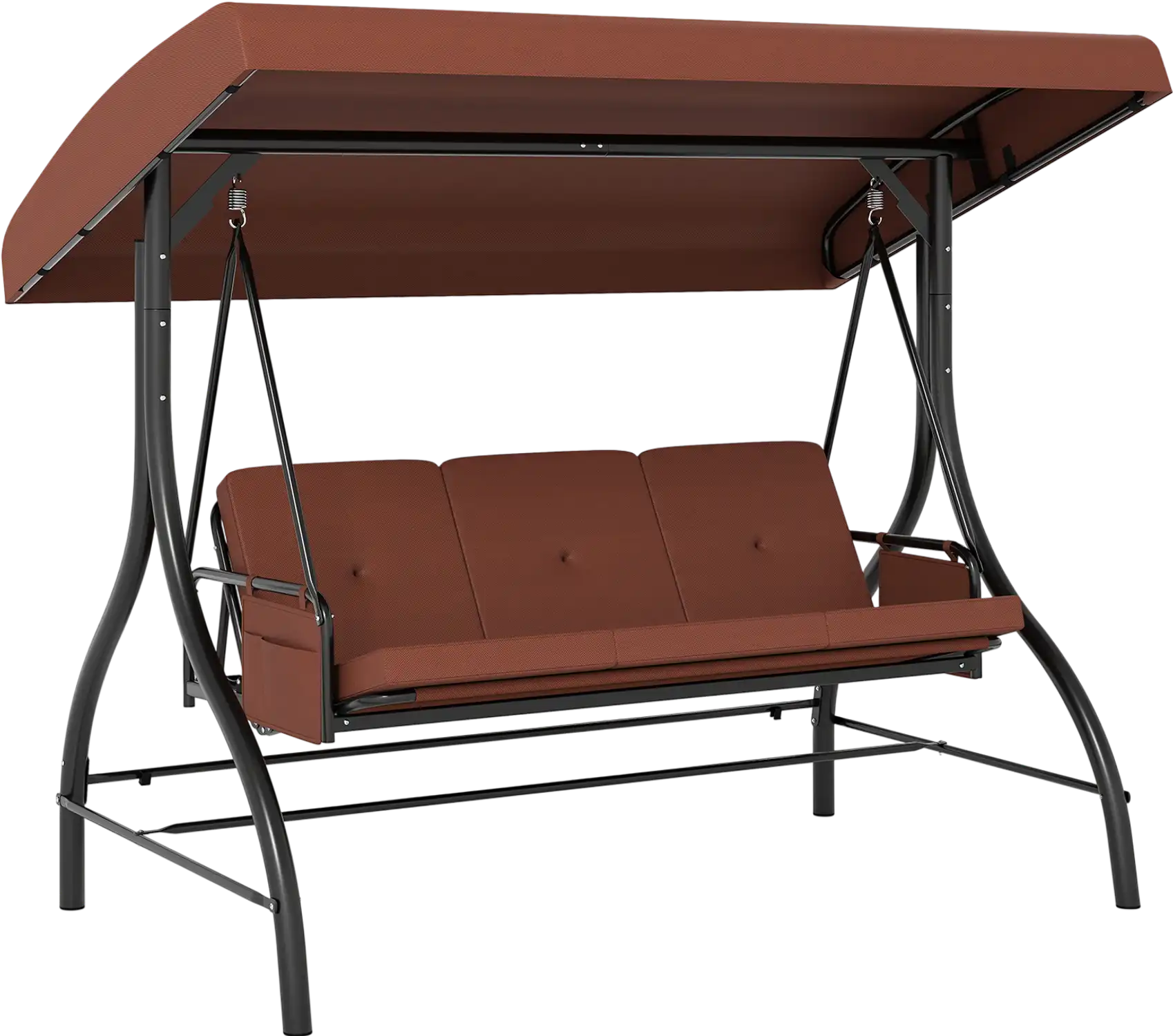 Costway 3-Piece Patio Swing with Canopy Removable Cushions Side Pockets 687215934 New