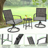 Patio swivel chair set featuring ergonomic design, soft seat cushions, and a stylish coffee table for outdoor.