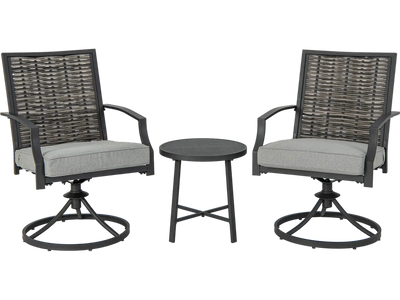 Costway 3-Piece Patio Swivel Chair Set w/ Soft Seat Cushions 74258691 New