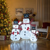 3-piece pre-lit 3D snowman set with 270 LED lights, featuring top hats, red scarves, and a sturdy metal frame for.
