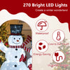 3D snowman set with 270 LED lights, featuring a top hat and scarf, perfect for creating a winter wonderland display.