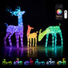 Colorful 3-piece RGB lighted Christmas deer family set with app control, ideal for festive indoor or outdoor decoration.