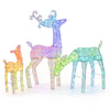Colorful 3-piece RGB lighted Christmas deer family set with app control, perfect for festive indoor or outdoor decoration.