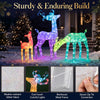 3-piece RGB lighted Christmas deer family set with app control, featuring weather-resistant fabric and 343 colorful LED lights.