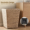 Natural rattan planter box with removable plastic liners, featuring a stackable design for efficient storage when not in use.