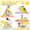 Colorful 3-piece toddler triangle set featuring two climbing triangles and a ramp for active play and skill development.
