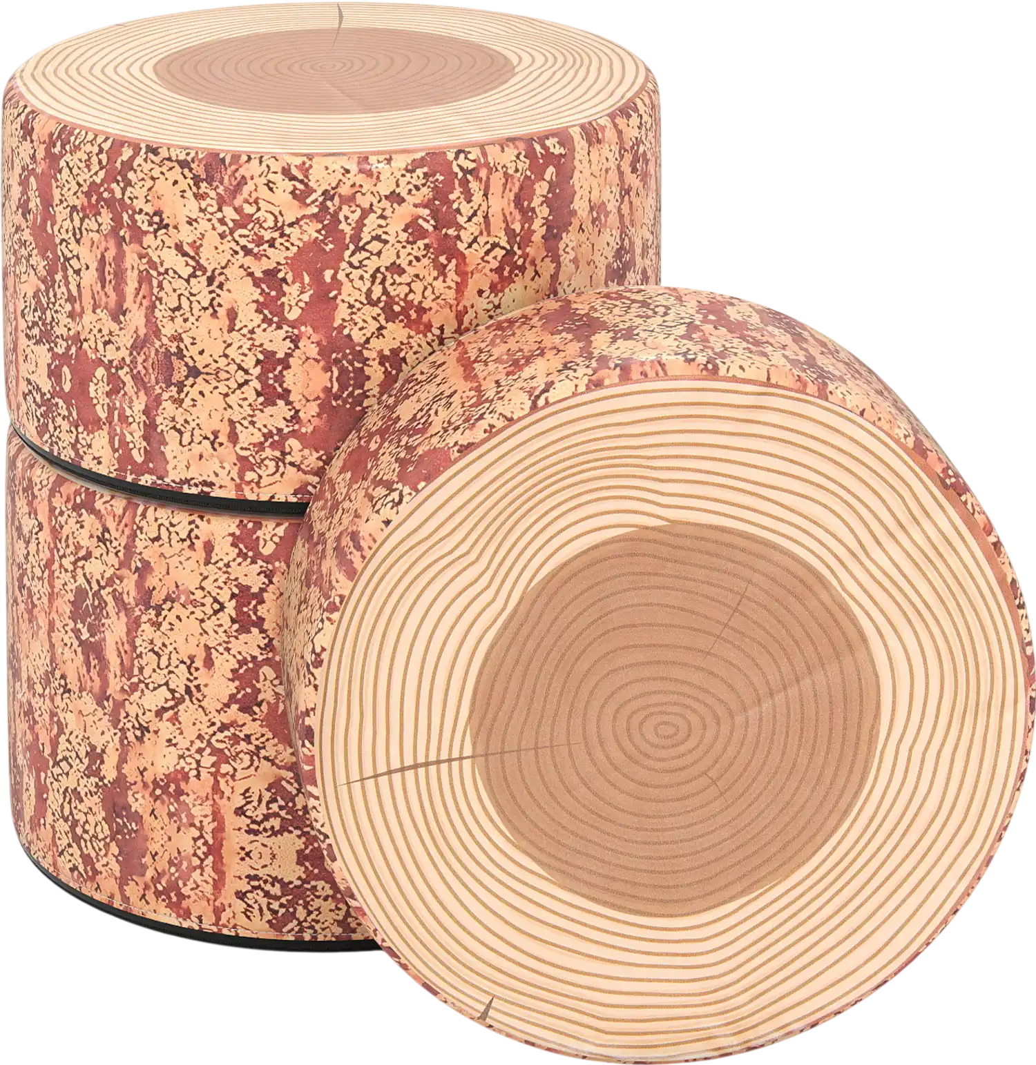 Costway 3-Piece Tree Stump Stool Set Wood Print Nature Decor 61808528 New