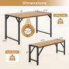 Acacia wood outdoor bench with slatted seat, 47.5" long, supports up to 800 lbs, ideal for backyard seating.