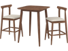 3 Pieces Bar Table and Chairs Counter Height Kitchen Table with 2 Bar Stools