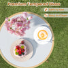 Round coffee table with premium tempered glass, featuring a soft cushion for comfort, perfect for outdoor bistro.