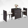 Cushioned wicker patio bistro set featuring a space-saving design, strong steel frame, and ideal for outdoor relaxation.
