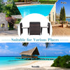 3-piece cushioned wicker patio bistro set with strong steel frame, ideal for poolside or garden relaxation.