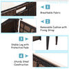 Cushioned wicker patio bistro set featuring a sturdy steel frame and removable cushions for easy cleaning and comfort.