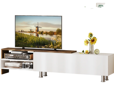 Costway 3-Piece Farmhouse TV Stand Cabinet & Shelves for TVs up to 80