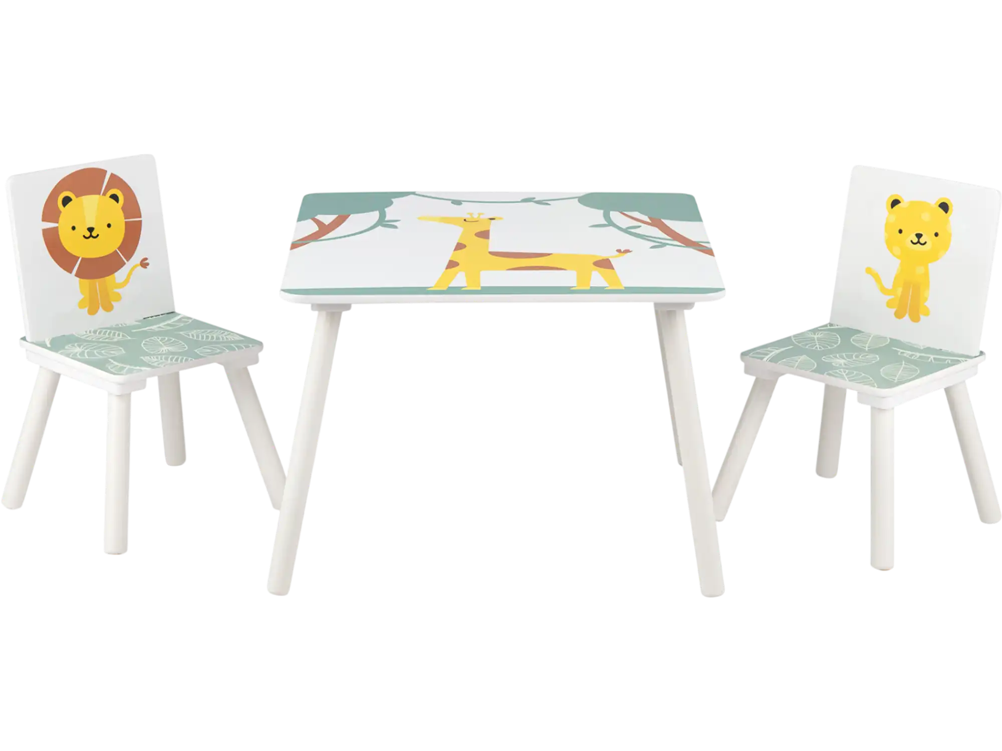 Costway 3-Pc Kids Table & Chairs Set Animal Patterns Ages 3-6 56885349 New