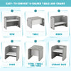 Gray kids wooden table and chair set featuring a multifunctional design for play and learning, made from durable birch.