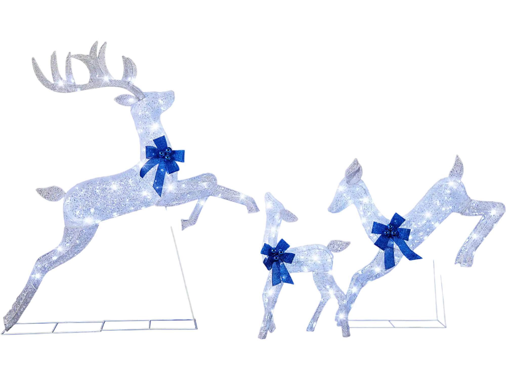 Costway 3-Pc Lighted Christmas Reindeer Family Set 255 Lights 13249857 New