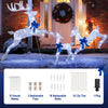 Close-up view of the lighted Christmas reindeer family set with 255 white lights, featuring sparkling golden powder and.