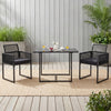 3 Pieces Outdoor Dining Set with Folding Backrest and Seat Cushion-Black - Gallery View 1 of 10