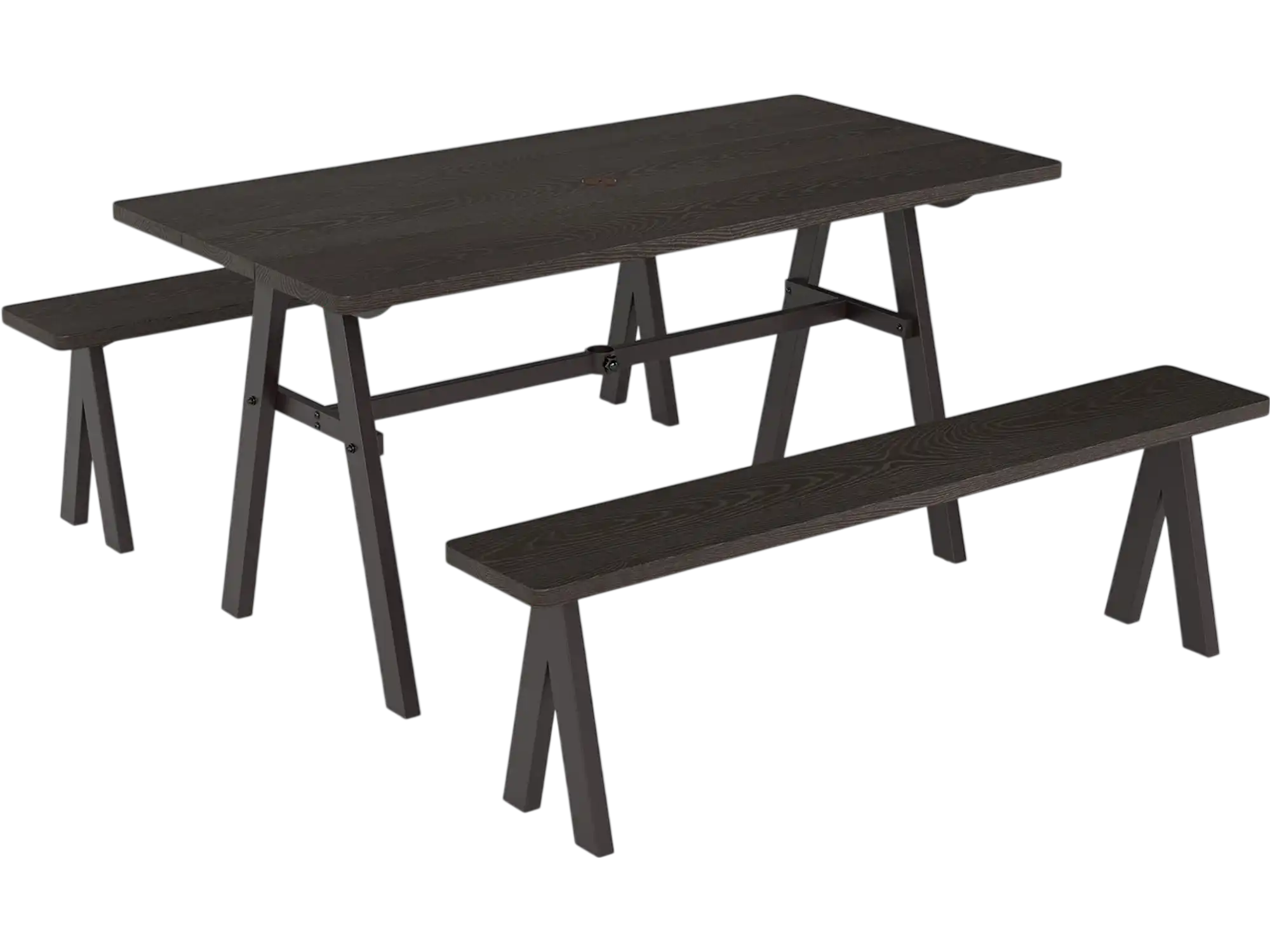 Costway 3-Pc Outdoor Picnic Table & Benches Set for 6 182647593 New
