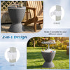 Gray outdoor rattan bar table with extendable tabletop, versatile for drinks and snacks, ideal for pool parties and.
