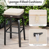 Close-up of the sponge-filled cushion with convenient zippers on a PE rattan bar chair, perfect for outdoor use.