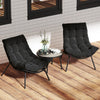 3 Pieces PE Rattan Conversation Set with Cushioned Papasan Chairs-Black - Gallery View 1 of 12