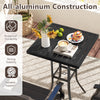Black aluminum patio table with quick-drying foam, featuring a 1.57" umbrella hole for outdoor relaxation.
