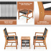 Acacia wood patio armchair with hand-woven plastic rope and sturdy legs, ideal for outdoor relaxation on the porch or.