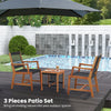 3 pieces acacia wood patio furniture set featuring armchairs and a coffee table, perfect for outdoor relaxation.