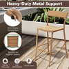 Stackable armless chair with breathable rattan seat and sturdy metal frame, ideal for outdoor patio use.